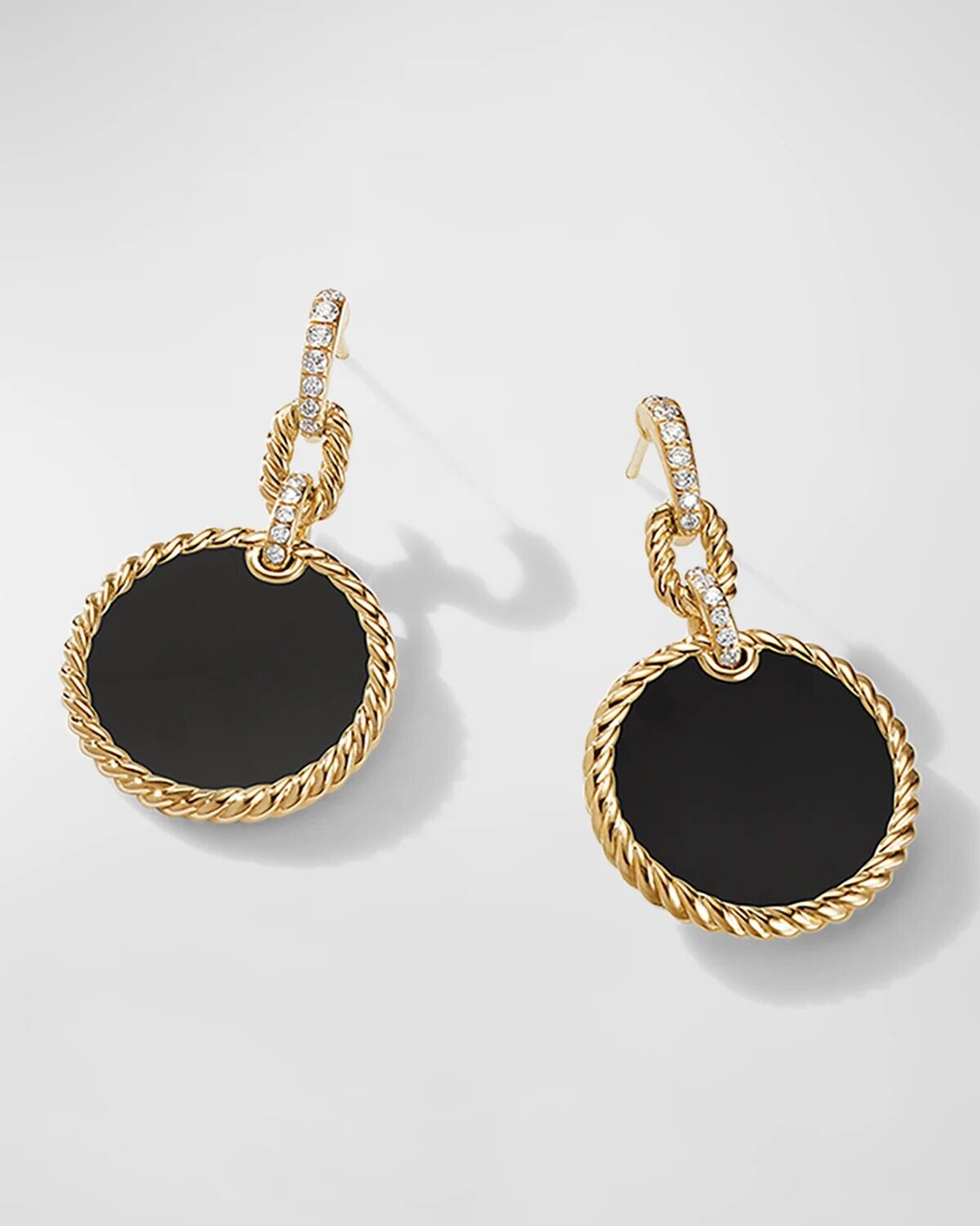 

Серьги-трансформеры DY Elements из 18-каратного золота David Yurman, цвет Black Onyx And Diamond