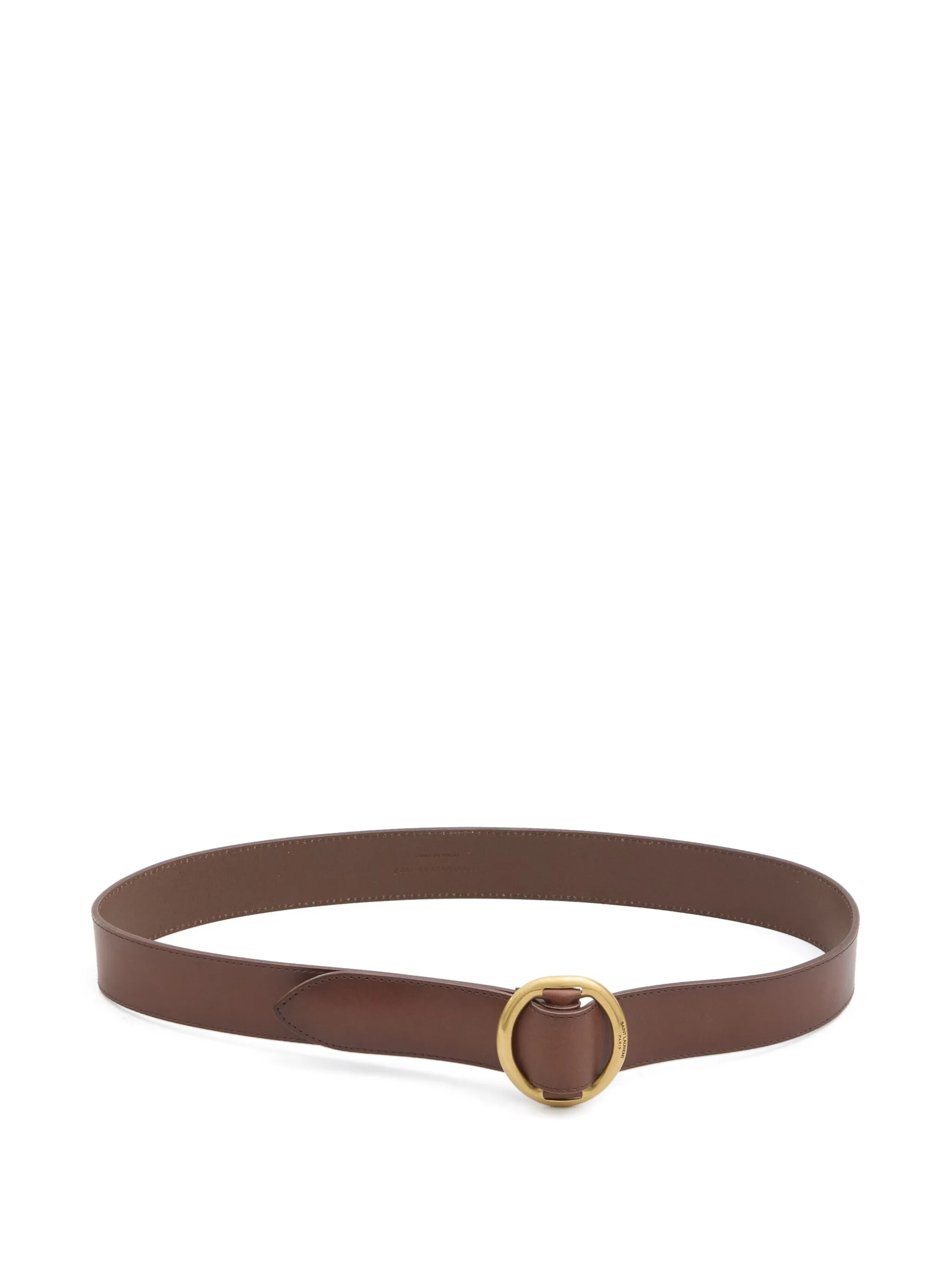 

Ремень с овальной пряжкой Saint Laurent, коричневый
