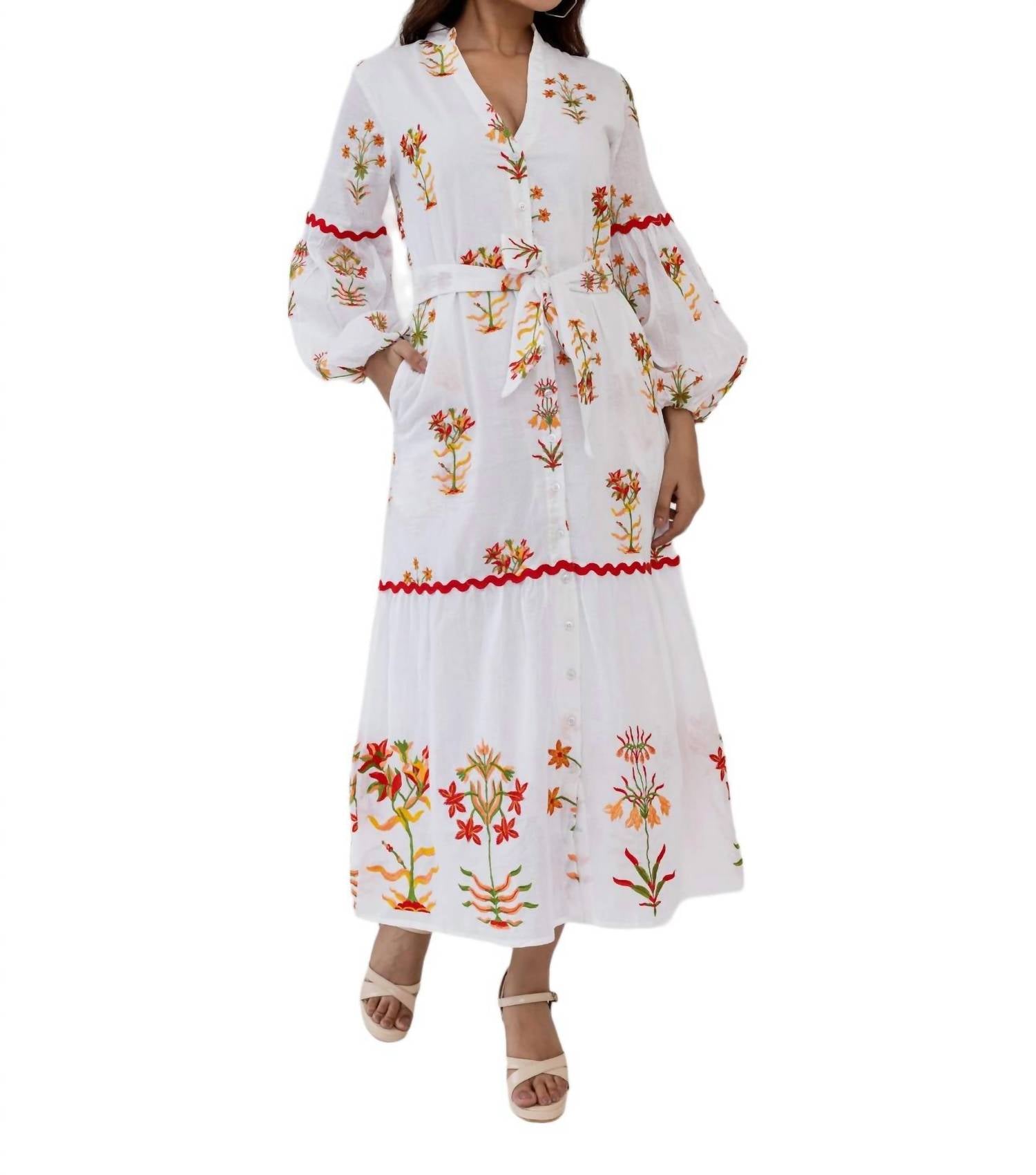 

Платье макси Positano в цвете Bloom Scarlet IslaPayal
