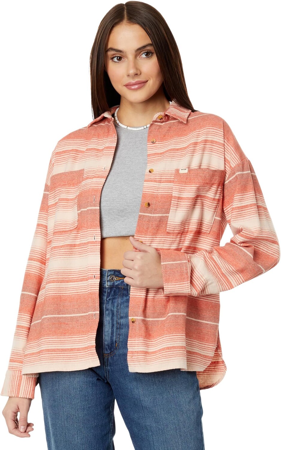 

Рубашка Rip Curl Trippin Long Sleeve Flannel, цвет Light Peach