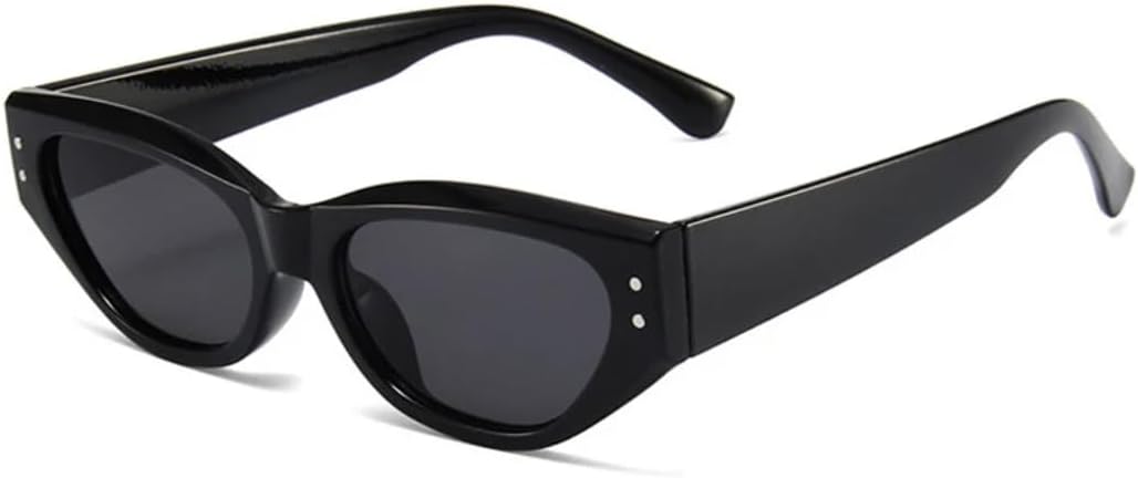 

Популярные модные маленькие солнцезащитные очки «кошачий глаз» для женщин, ретро, ​​гелевые, разных цветов, с защитой от УФ-излучения UV400, трендовые мужские очки в стиле панк с заклепками UUPTTPL, Black Grey