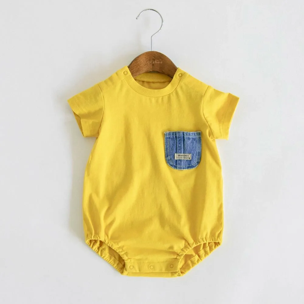 Джинсовый комбинезон с короткими рукавами и карманом Branshes, Yellow