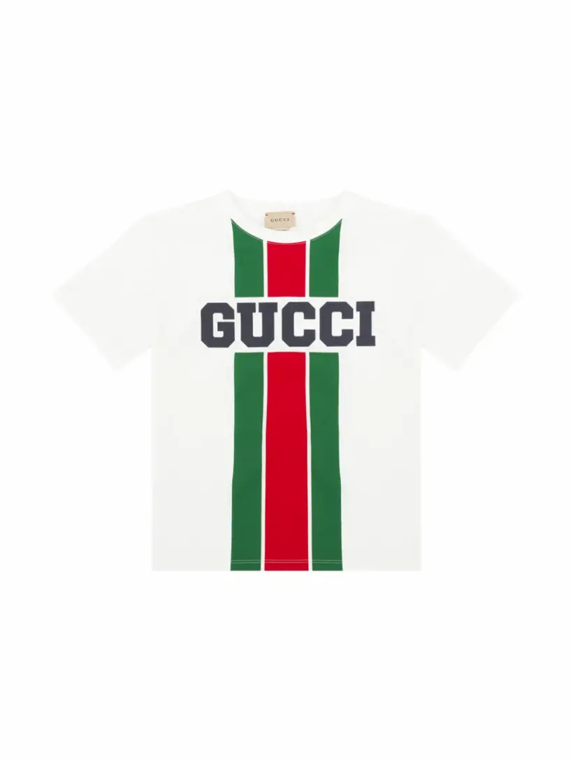 

Хлопковая футболка с логотипом Gucci, белый