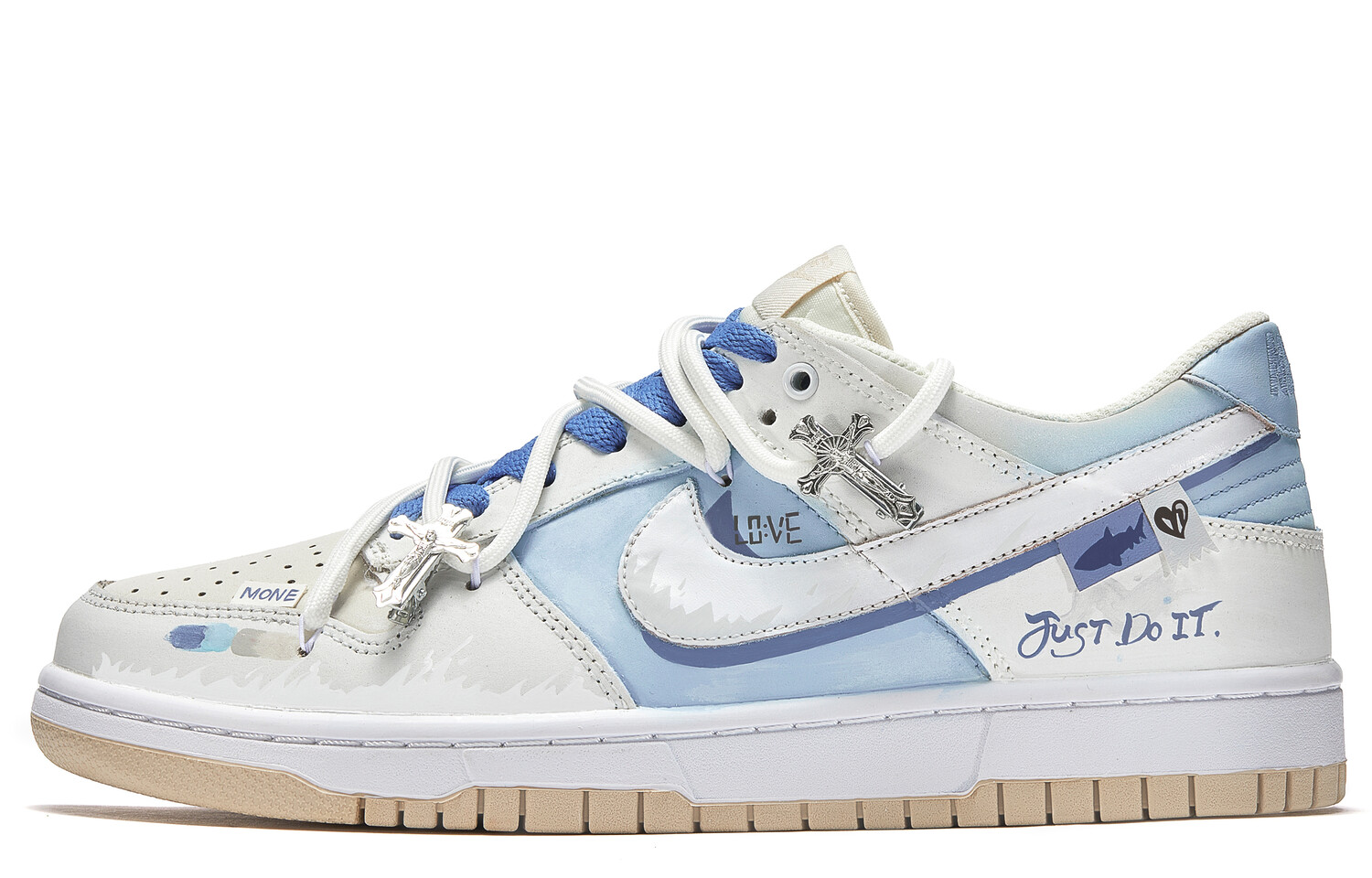 

Кроссовки Nike Dunk Skateboarding Shoes Men Low-top Blue/white/beige, синий/бежевый/белый