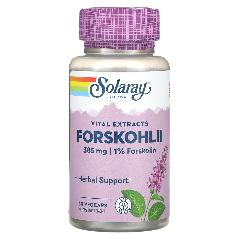 

Solaray, Vital Extracts, Forskohlii, 385 мг, 60 растительных капсул