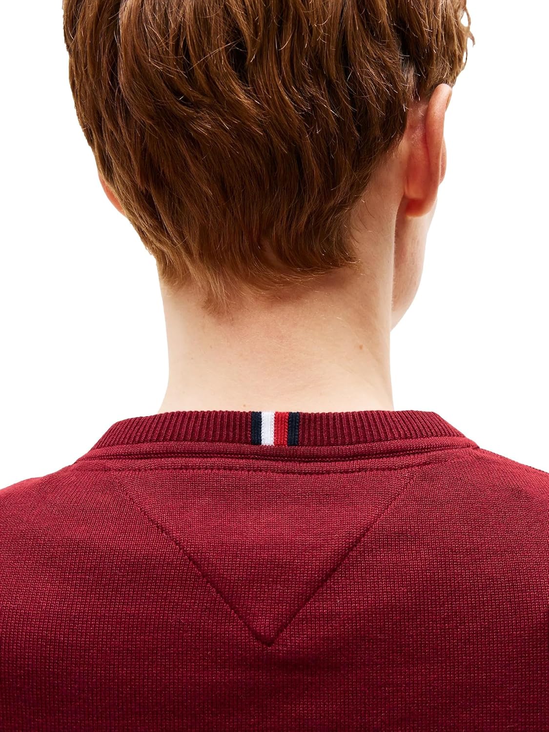 Мужской культовый хлопковый свитер с V-образным вырезом TOMMY HILFIGER из коллекции 2025 года, Rouge — фото 3