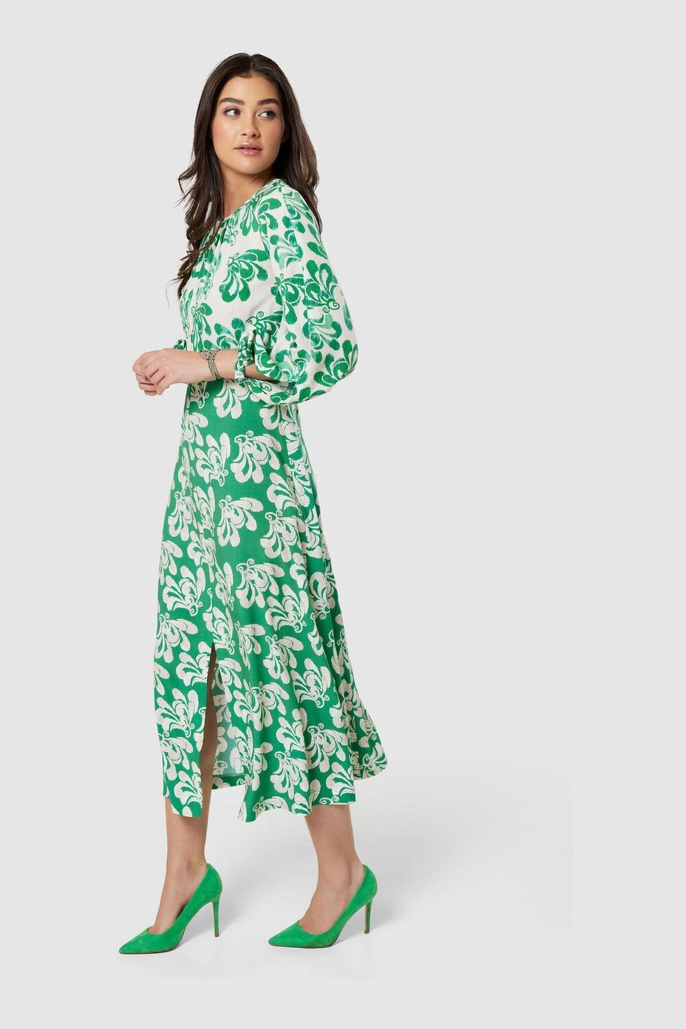 

Платье миди с узором Closet London, зеленый