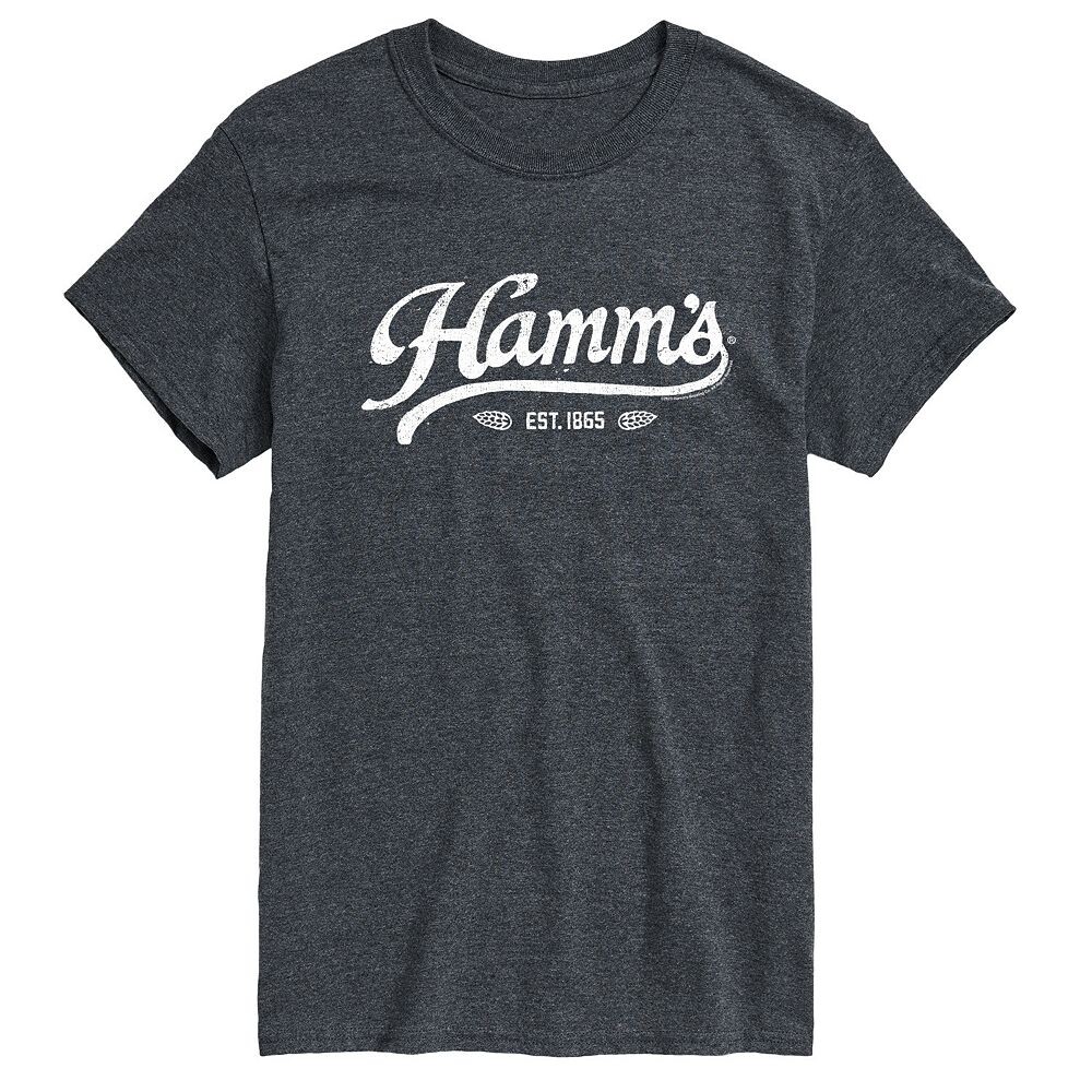 

Мужская футболка с винтажным логотипом Hamm's и графическим рисунком Licensed Character, цвет Heather Gray