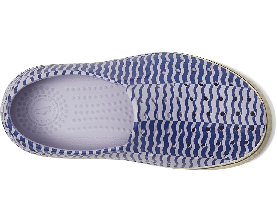 Детские слипоны Native Shoes Miles (маленький ребенок/большой ребенок) Native Shoes Kids, Future Purple/Bone White/Ink Wiggle Stripe — фото 2