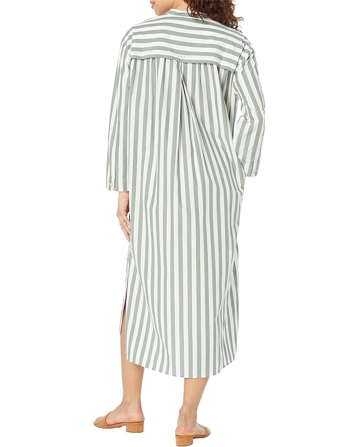 

Платье Madewell Poplin Oversized Midi Shirtdress in Stripe, цвет Simply Sage