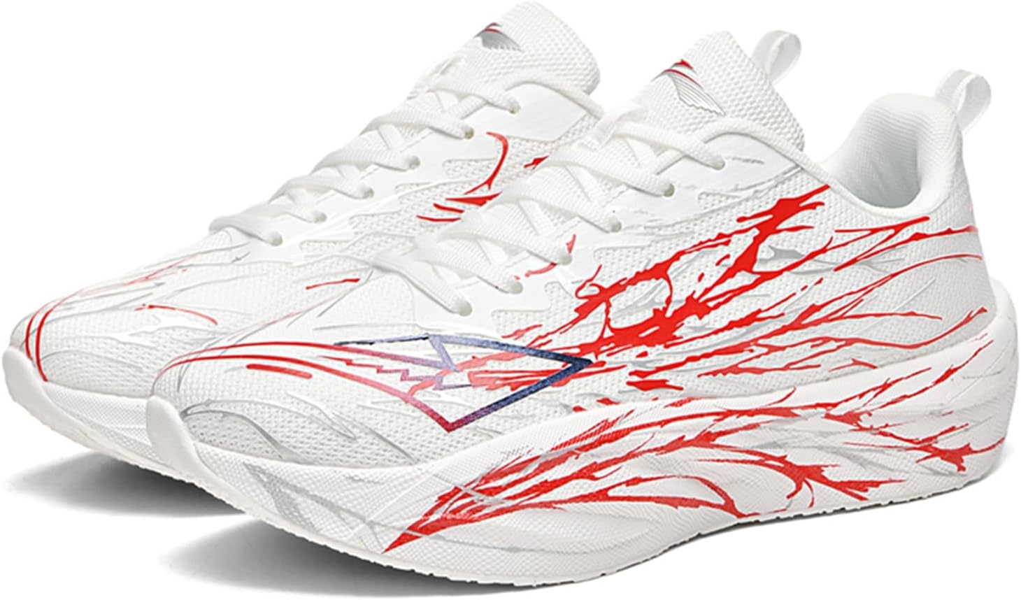 

Мужские кроссовки с толстой подошвой, легкие, с противоскользящей подошвой, на шнуровке, повседневные спортивные обувь с сеткой, дышащие, низкие, подходят для повседневной ходьбы, тенниса и бадминтона Igzbibg, белый