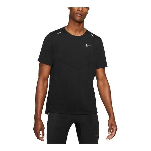 Футболка dri fit rise 365 короткий рукав беговая футболка Nike, черный — фото 3