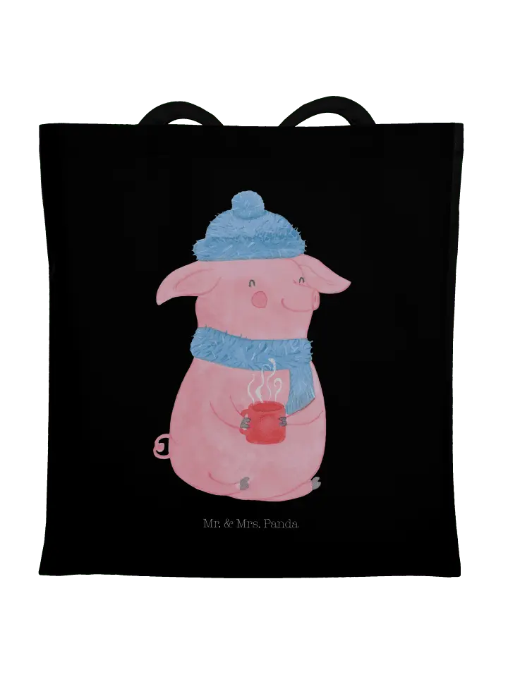 

Сумка для переноски Mr & Mrs Panda Schwein Glühwein ohne Spruch, черный