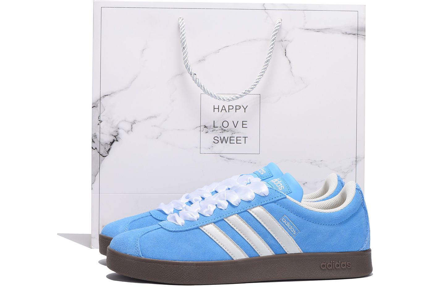 

Vl Court противоскользящие износостойкие низкие кеды для скейтборда унисекс Adidas, белый/синий