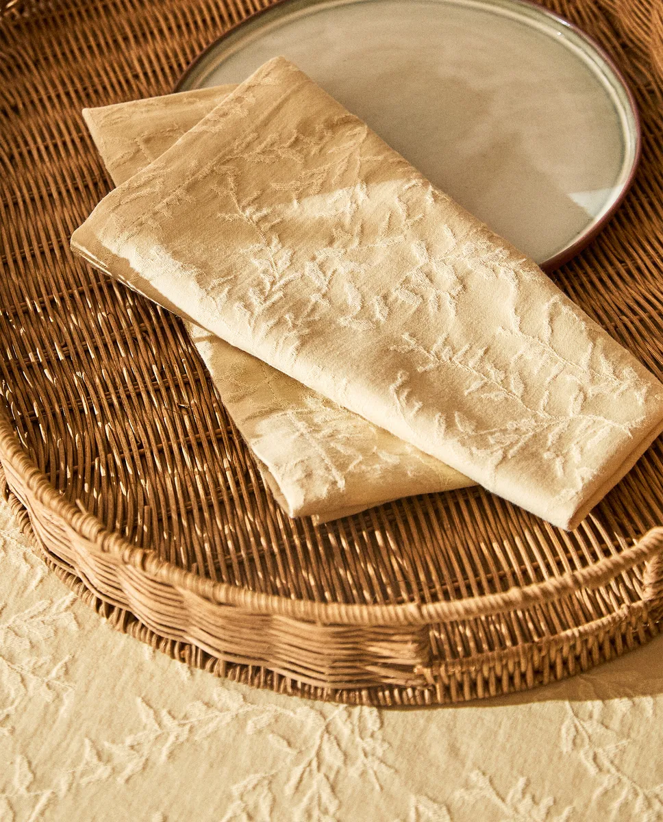 

Жаккардовые салфетки в виде листьев (2 шт. в упаковке) Zara Home, желтый