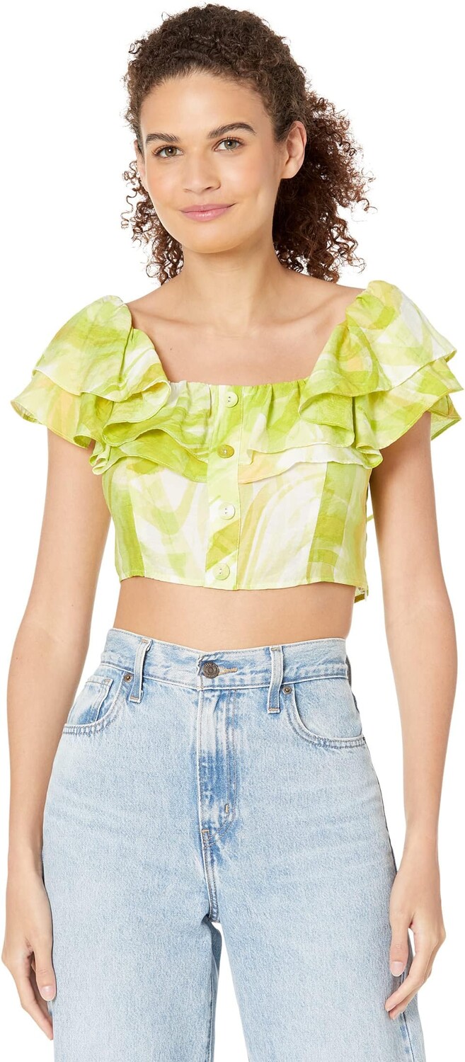 

Топ BCBGeneration Ruffle Neck Top V1VX3T04, цвет Abstract Swirl