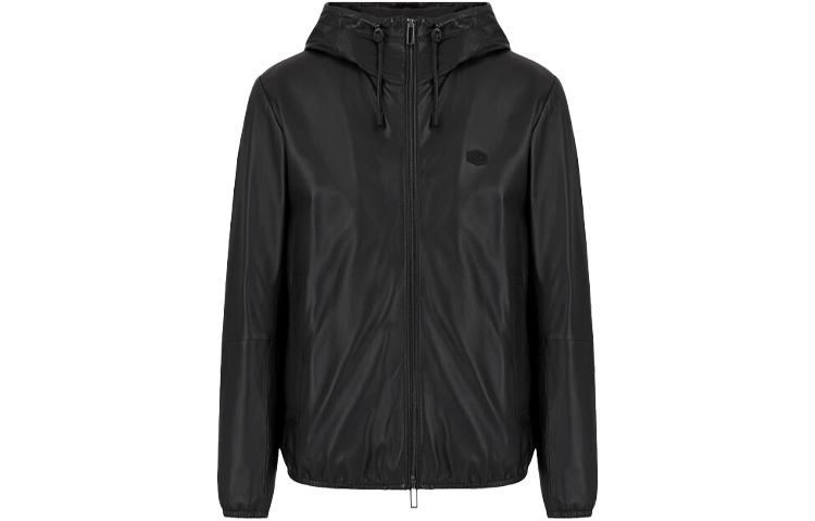 EMPORIO ARMANI Полуанилиновая кожаная куртка Blouson, Black — фото 3