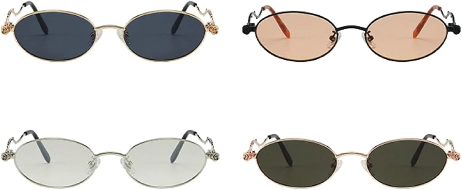 

Ретро-солнцезащитные очки маленького овального размера для женщин, винтажные очки цвета шампанского, солнцезащитные очки в уличном стиле 90-х mincl, Champagne