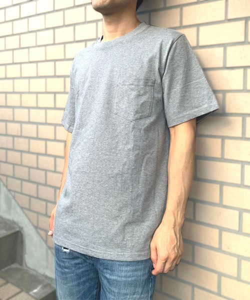 

Футболка с карманом, плотный джерси (7 унций) FRUIT OF THE LOOM, серый