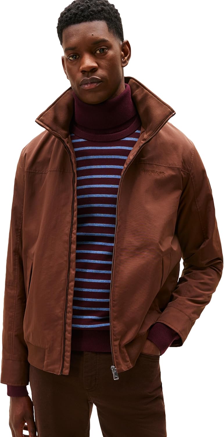 

Легкая мужская водонепроницаемая куртка-бомбер Tommy Hilfiger Regatta, Legacy Brown