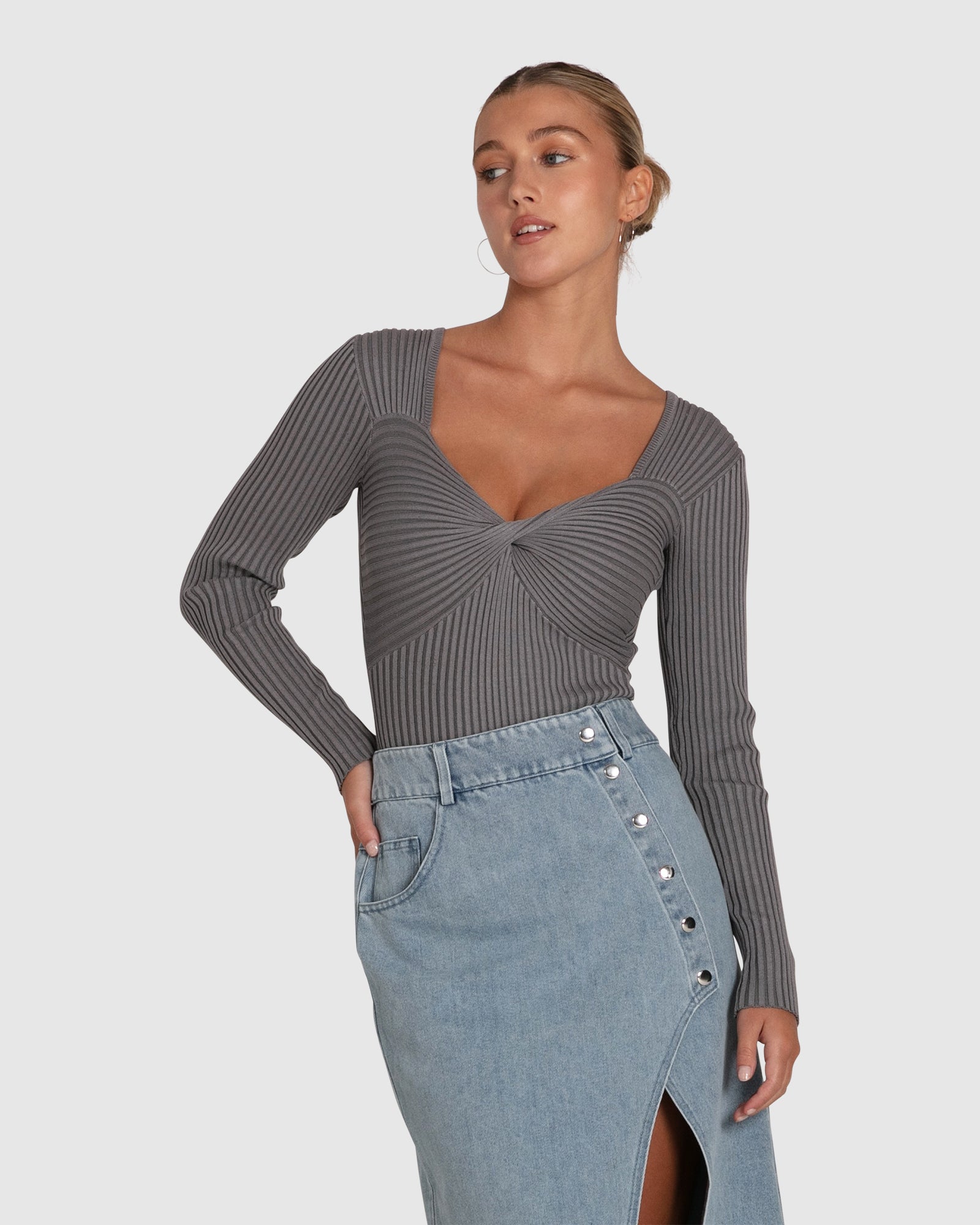 

Боди с длинными рукавами Think Twice Belle&Bloom, цвет grey marle