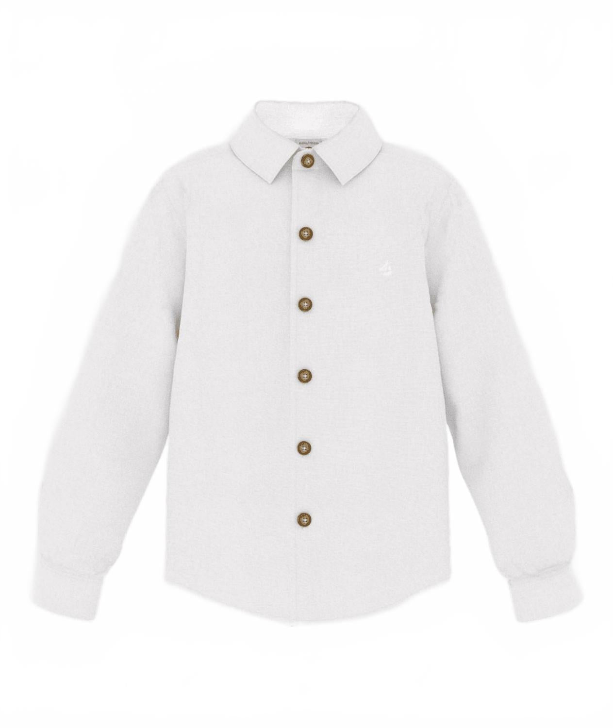 

Мальчиковая рубашка с длинным рукавом белая Petit Bateau