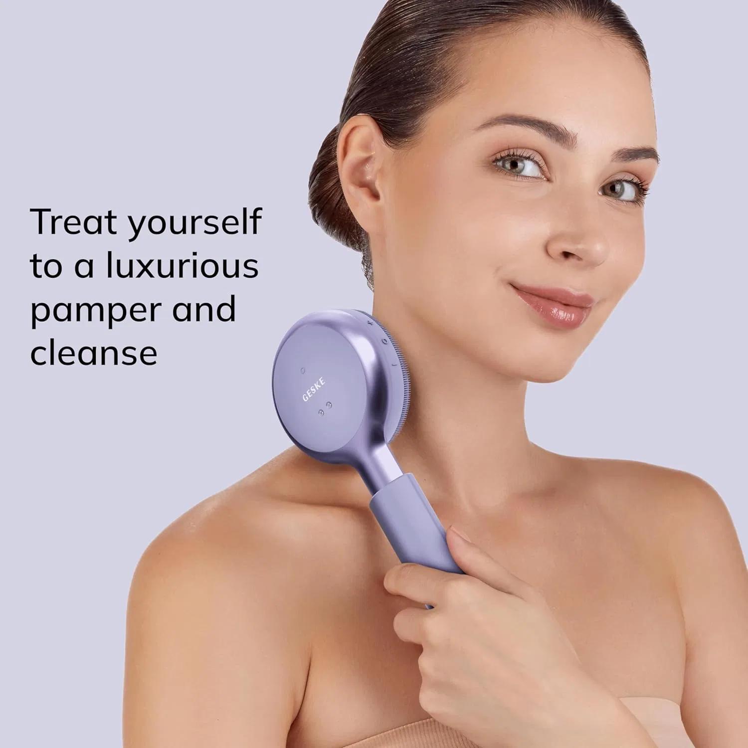 Электрическая щетка-эксфолиатор «Sonic LED Full Body Brush & Intensive Exfoliator» от GESKE Geske, Purple — фото 3