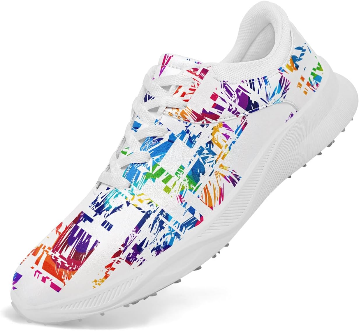 

Гольф-обувь без шипов для мужчин и женщин, дышащие кроссовки для гольфа, яркие спортивные кроссовки с абстрактным рисунком, модная обувь для прогулок Onegam, белый/синий/оранжевый/фиолетовый