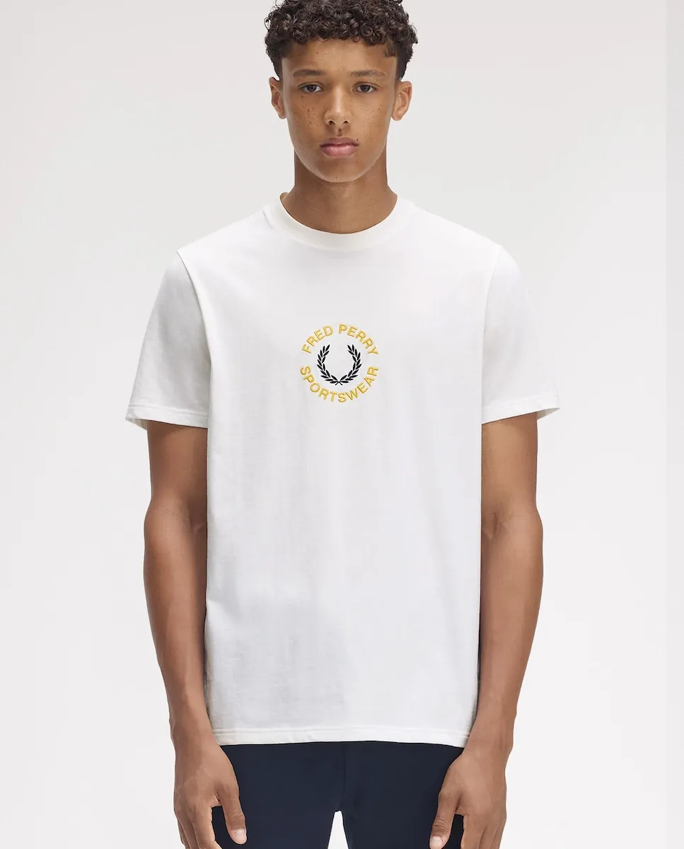 

Мужская футболка с коротким рукавом и круглым вырезом Fred Perry, белый