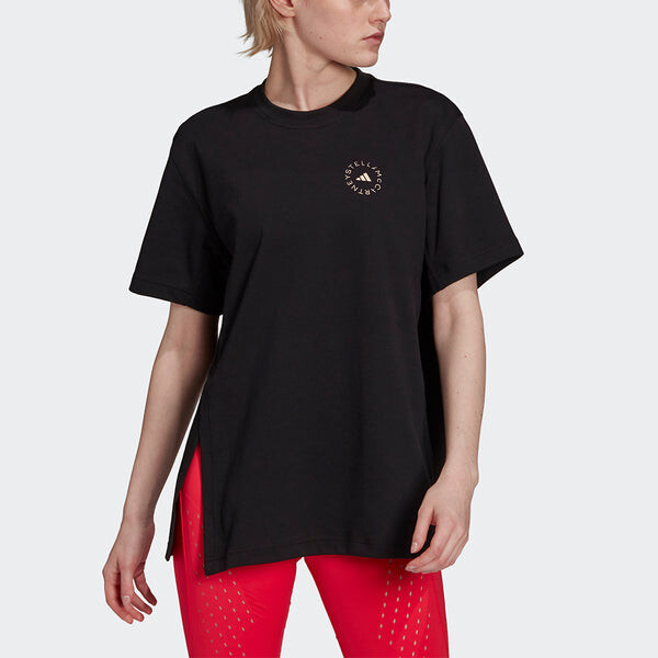 Футболка asmc c tee small logo sports round neck short sleeve black Adidas, черный — фото 2
