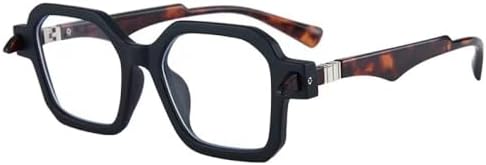 

Ретро-очки квадратной формы для женщин, модные, двухцветные, с защитой от УФ-излучения UV400; мужские солнцезащитные очки в стиле панк с многоугольными заклепками MTZJH, Matte Black Clear