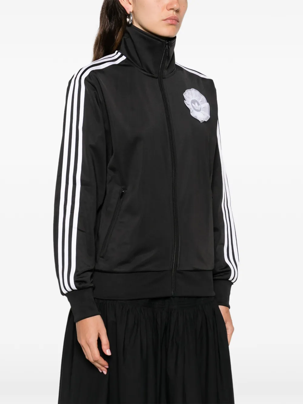 Толстовка на молнии с полосатыми деталями Adidas, черный — фото 3
