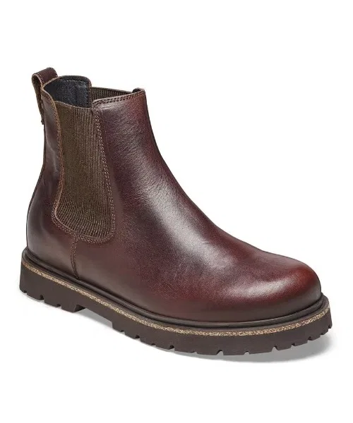 Ботинки полусапоги Birkenstock Highwood Slip On, натуральная кожа, нат. пробка, цвет шоколад