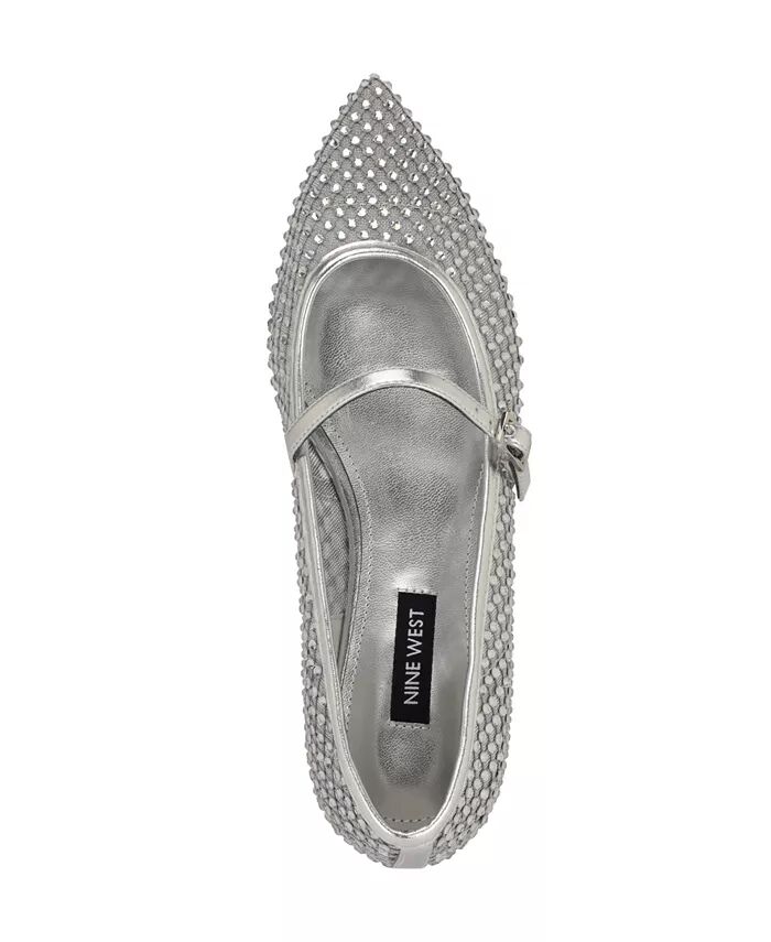 Женские туфли-лодочки Bray Pointy Toe с декором Nine West, серебряный — фото 4