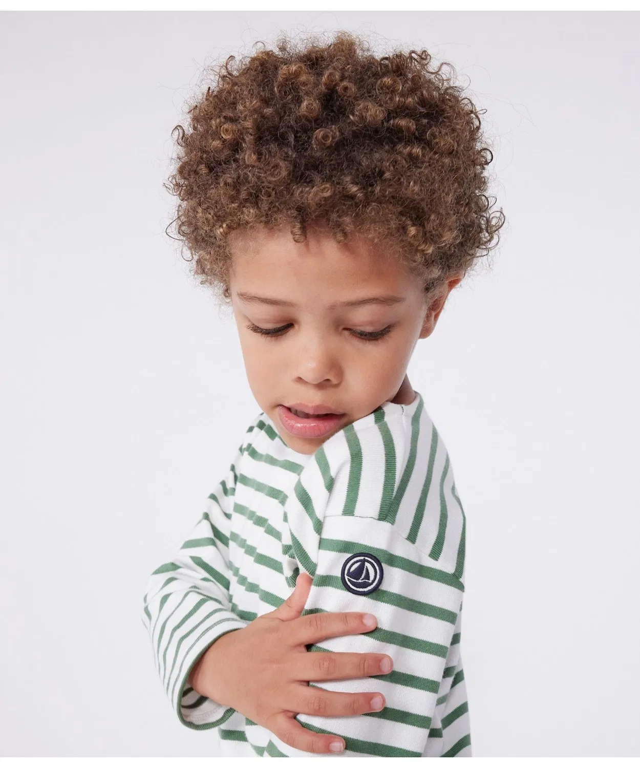 Пуловер с полосками Petit Bateau, 100% хлопок, белый с синим — фото 2