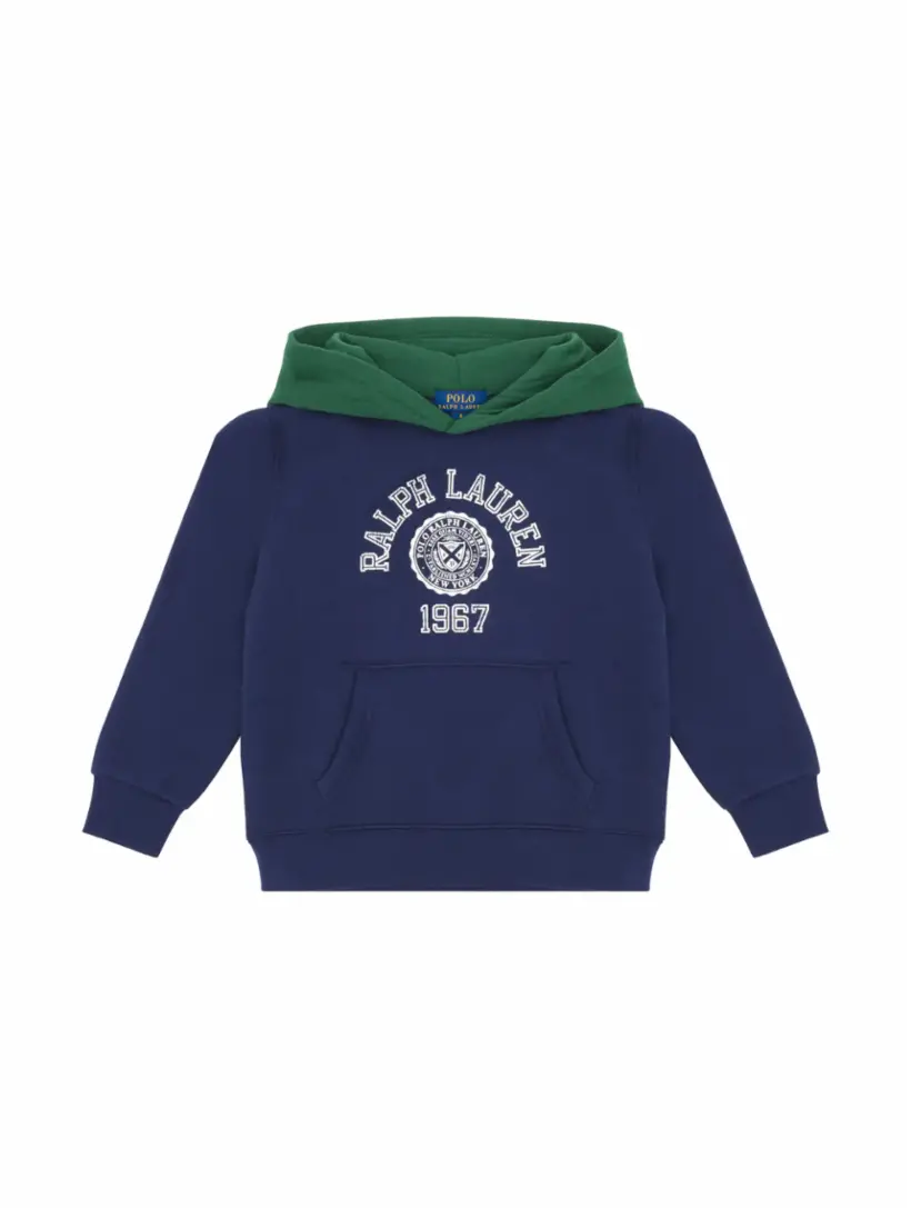 

Хлопковое худи с логотипом Ralph Lauren, тёмно-синий