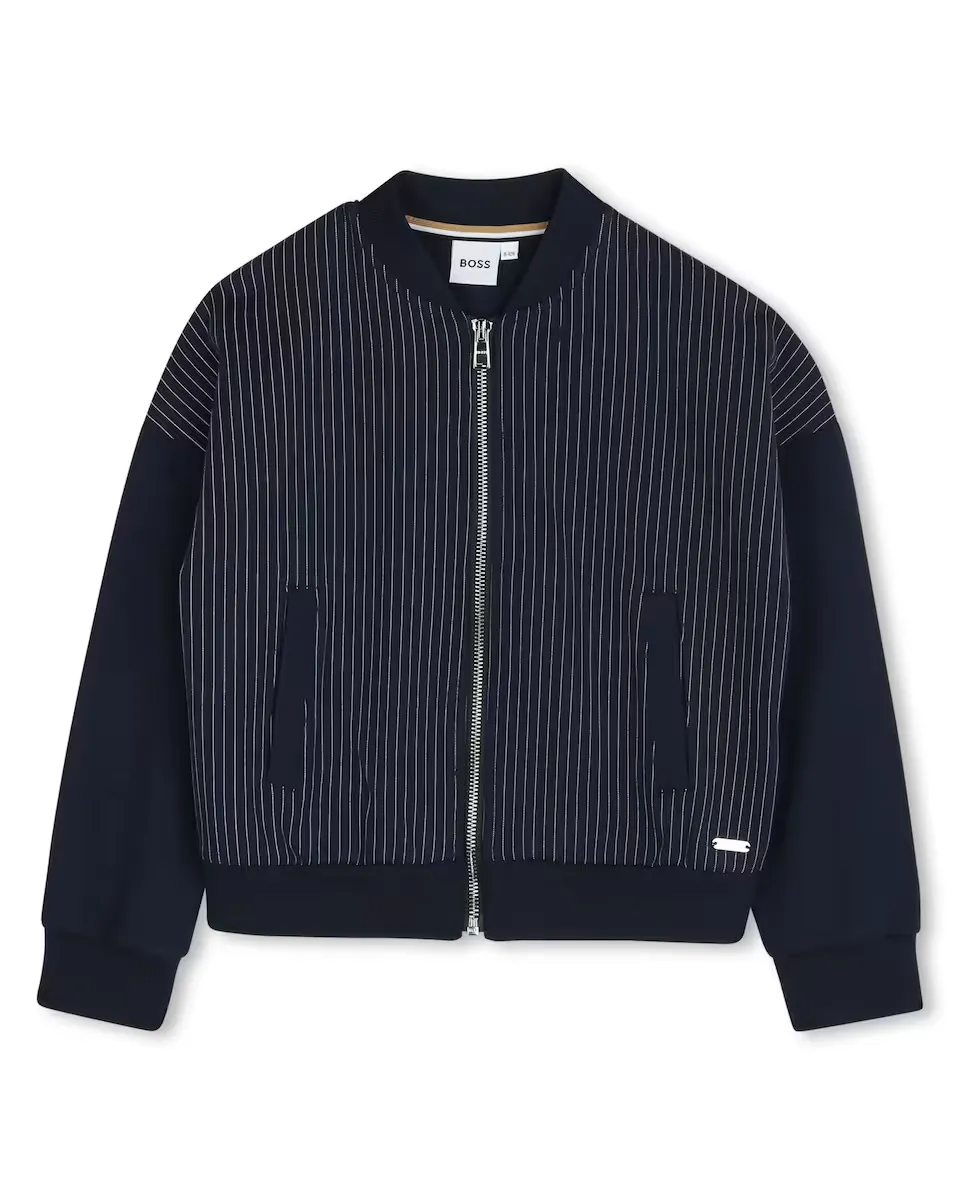 

Черная куртка с длинными рукавами для девочек BOSS Kidswear, чёрный