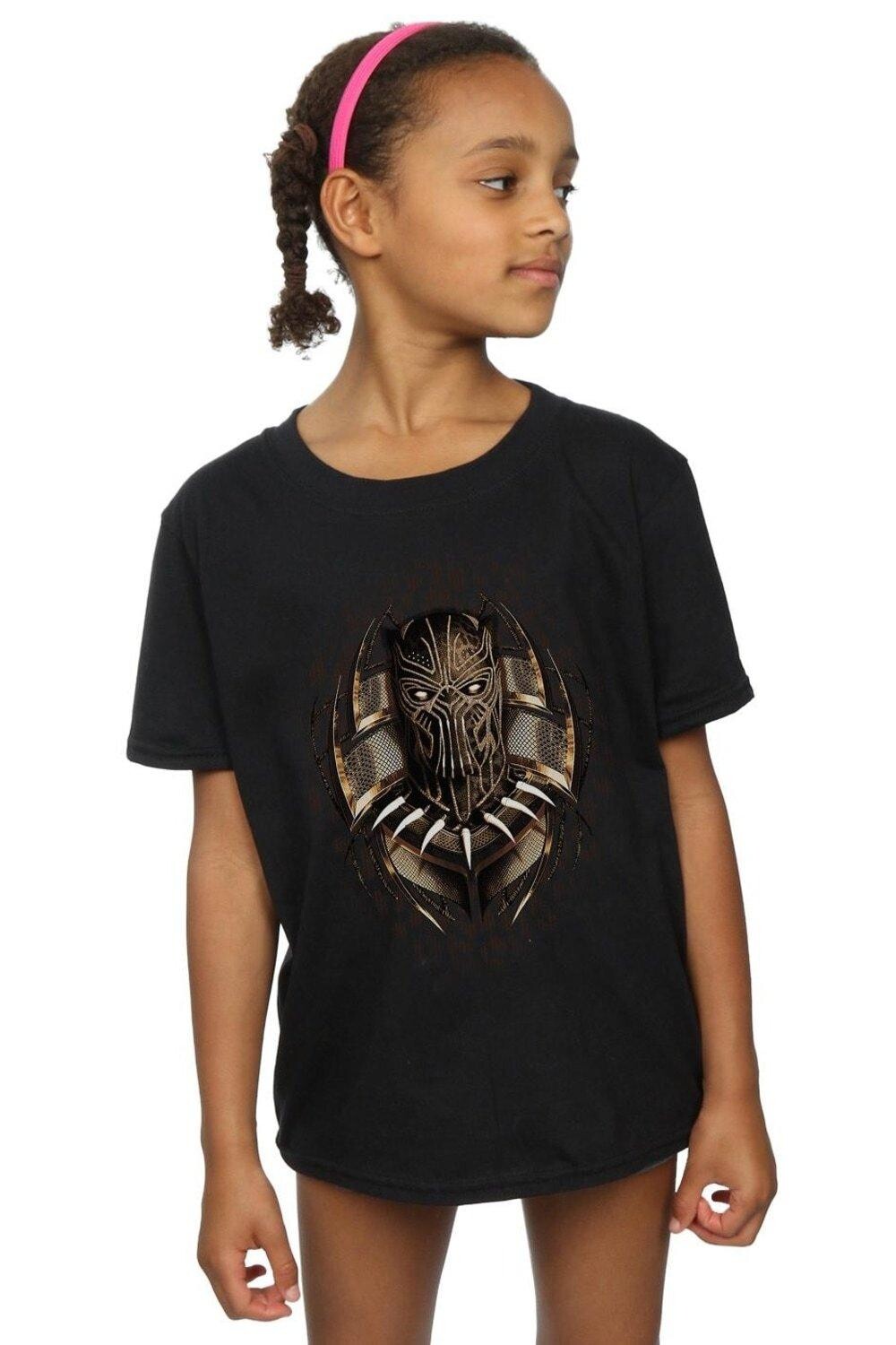 

Хлопковая футболка Black Panther Gold Killmonger Marvel, черный