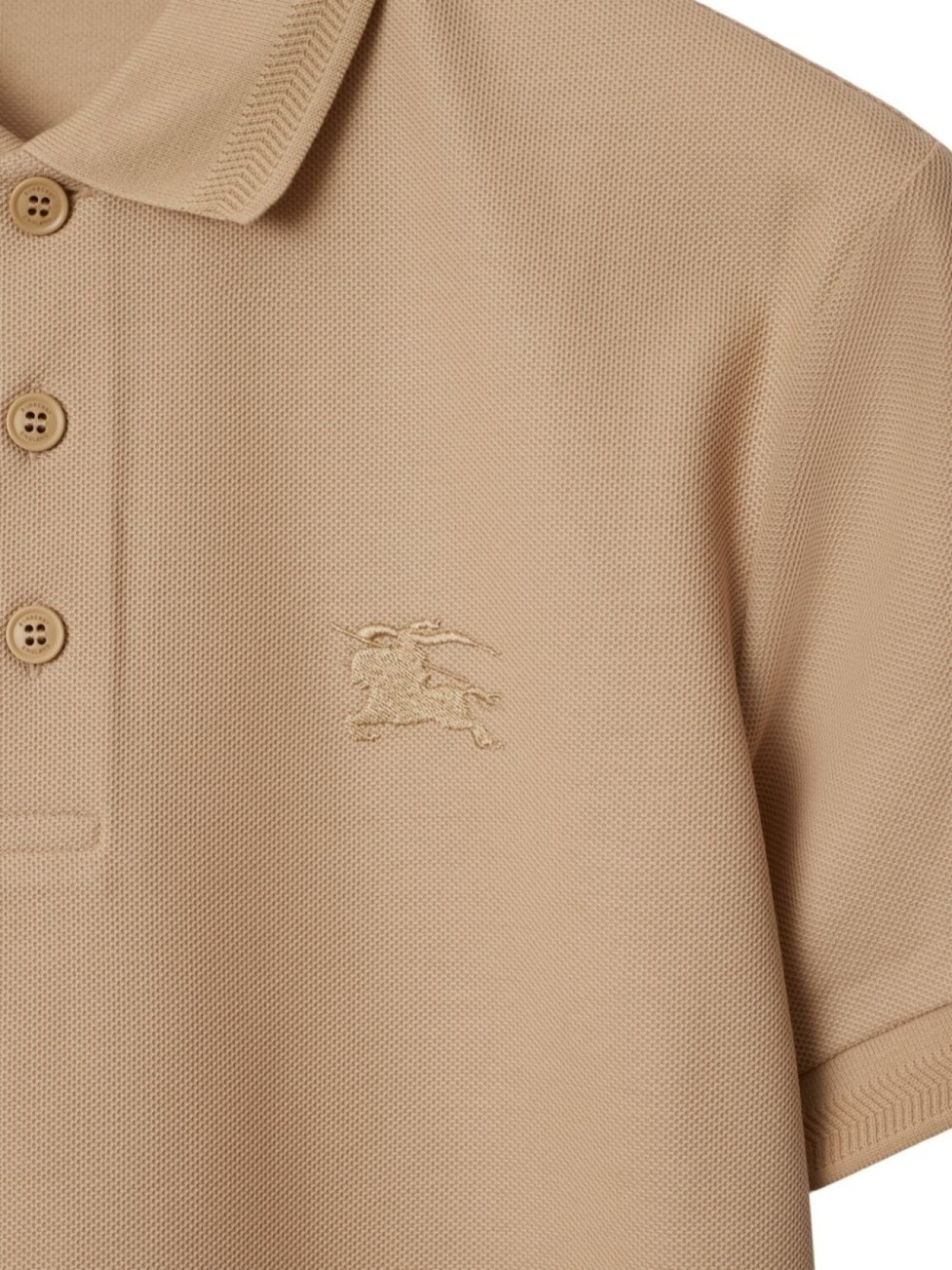 Рубашка-поло Burberry, хлопок, нейтральный цвет — фото 2