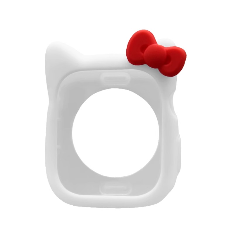 

IBOANN Часы Protective Case Apple Silicone Case Material ApplewatchS9, Bowknot Silicone Protective Case-White Red