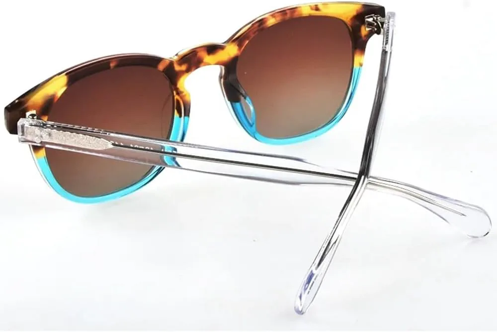 

Поляризованные прозрачные круглые винтажные солнцезащитные очки для вождения, для мужчин и женщин, с градиентной расцветкой и защитой от УФ-излучения HYYZZC, Black