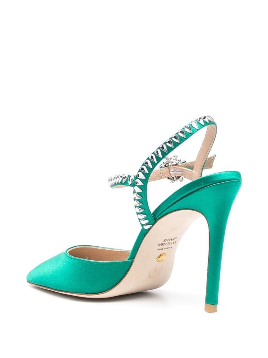 Stuart Weitzman туфли Gemcut 100 с ремешком на щиколотке, зеленый — фото 3