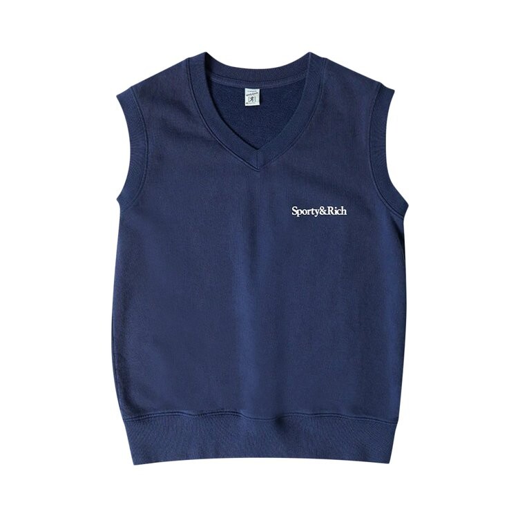 

Жилет Sporty & Rich Serif Logo Knit Vest, синий