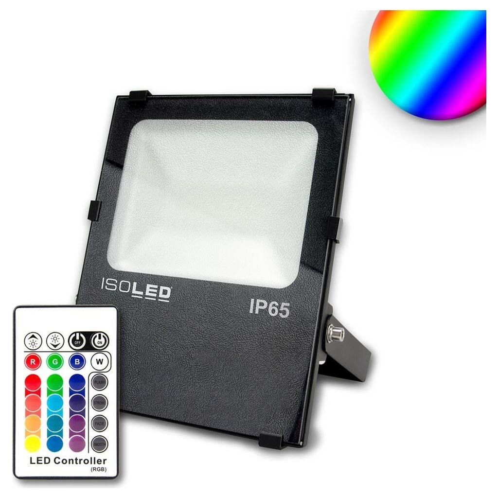 

Светодиодный прожектор IsoLED 10 Вт, RGB, IP66, включая радиоуправление, черный
