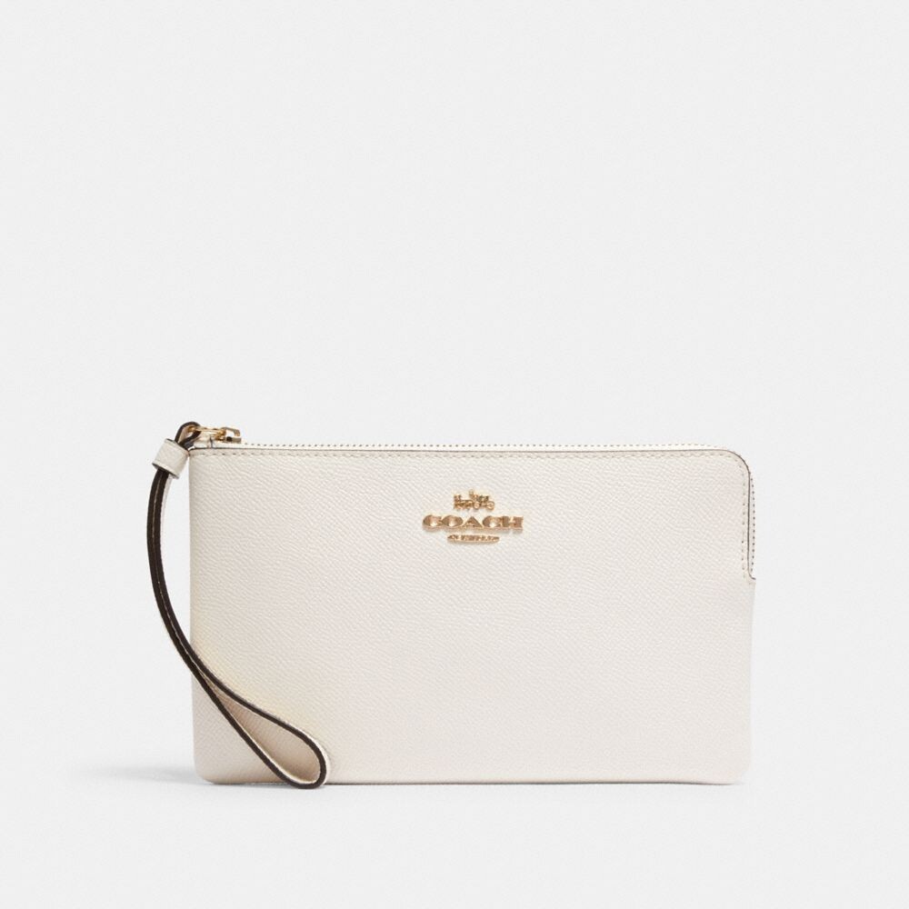 

Сумка-ристлет COACH Large Corner Zip Wristlet, золотой/шелковый