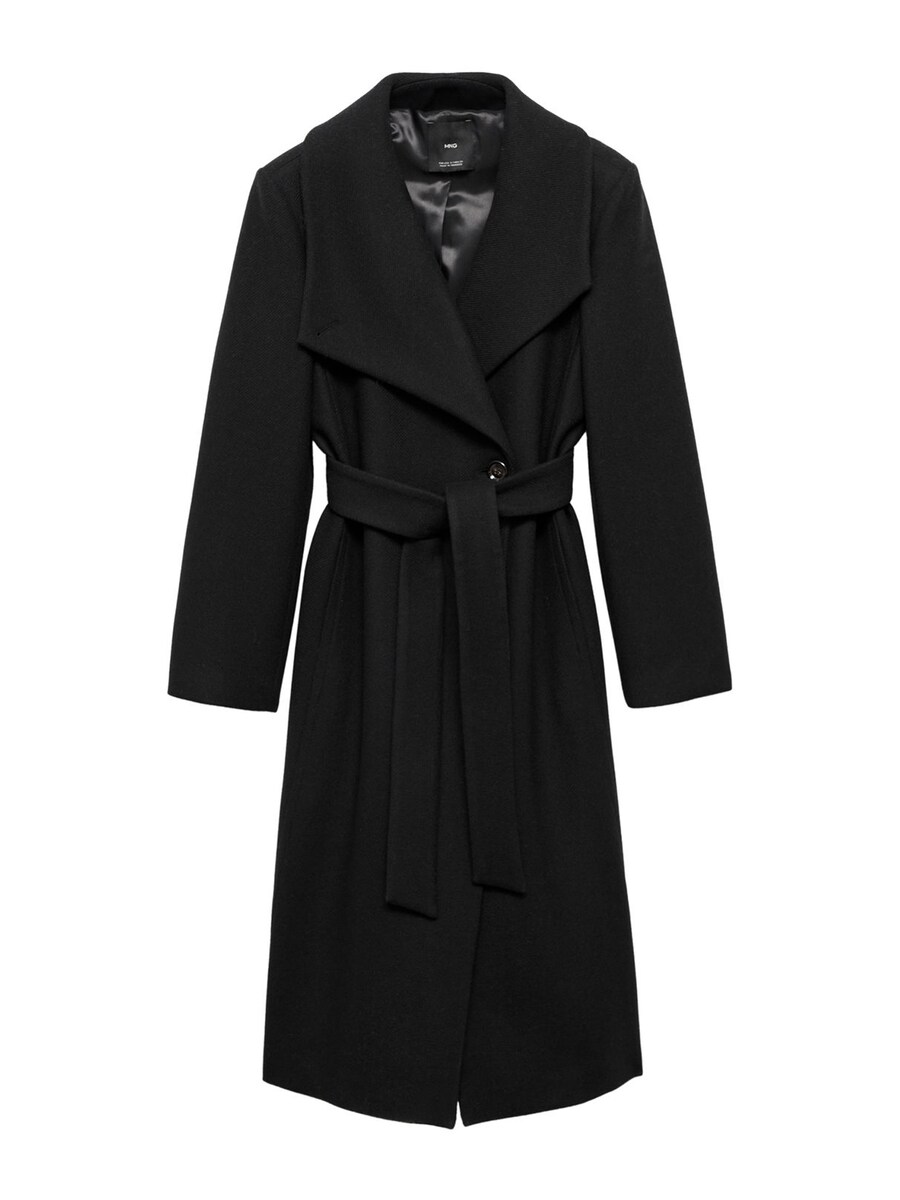 

Шерстяное пальто MANGO Between-Seasons Coat Sirenita, черный