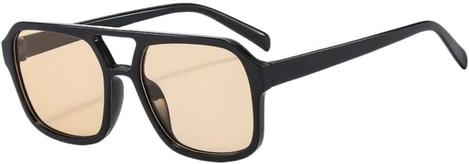 

Квадратные авиационные солнцезащитные очки для женщин и мужчин, большая оправа, стильные черные солнцезащитные очки с защитой от УФ-излучения UV400 UJNHGQ, Black-light Tea