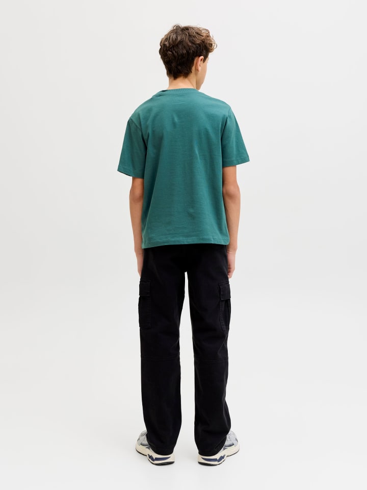 JACK & JONES Junior Футболка JJECALEB VARSITY TEE O-NECK JNR в Атлантическом океане — фото 3
