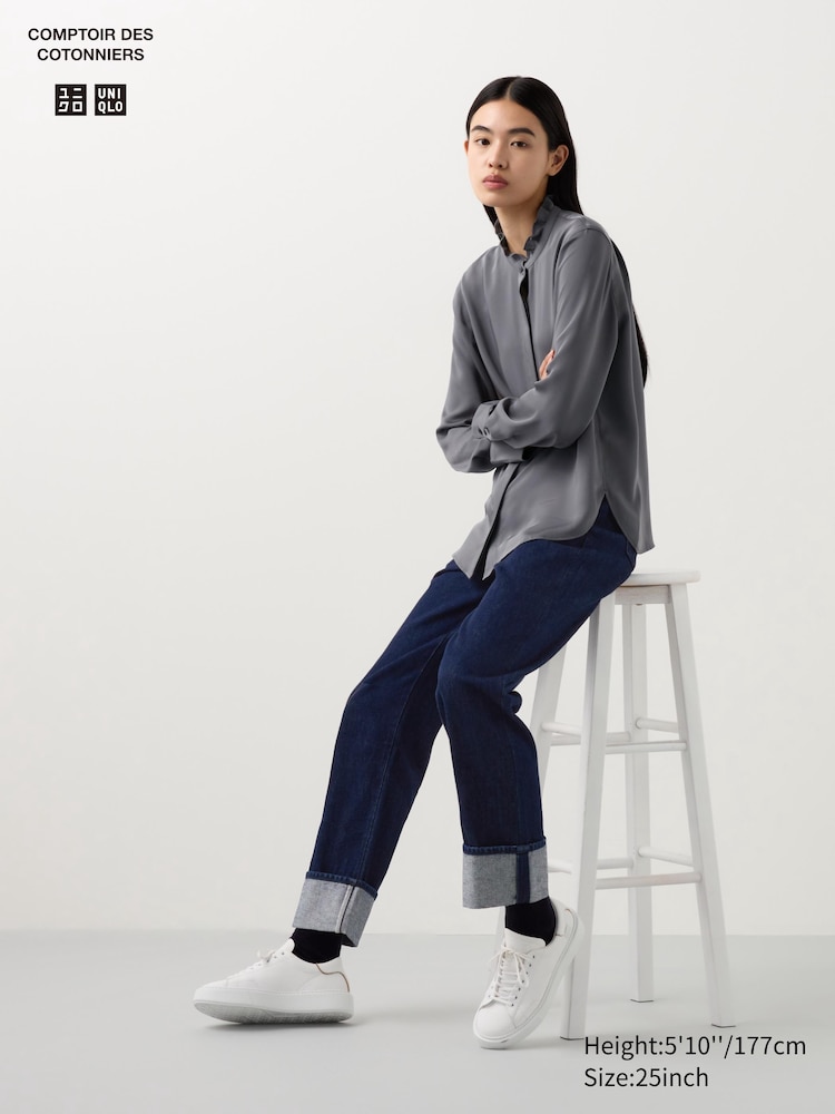 

Обычные прямые джинсы длинные Uniqlo, цвет 69 синий
