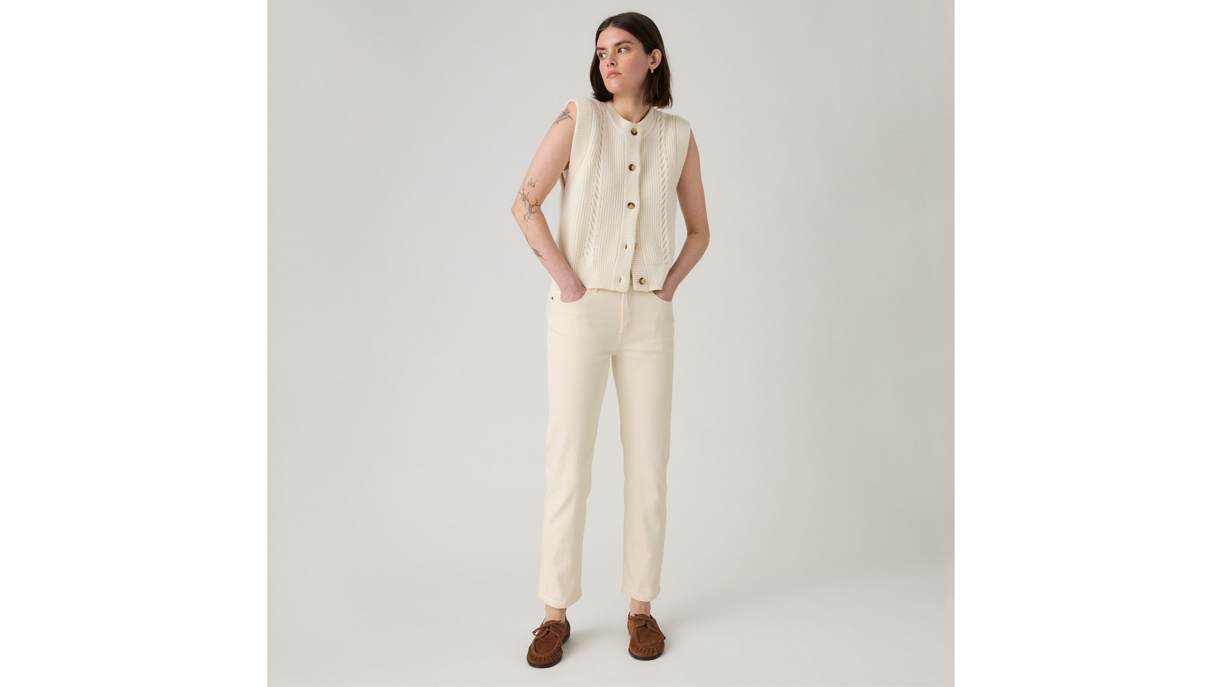 

Укороченные женские джинсы 501 Original Levi's, Spacey Brown Rice - Tan